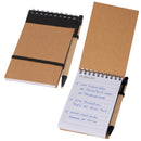 Špiralni notes s črtami in kemični svinčnik