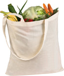 Bombažna vrečka - dolga roča, 140g/m²