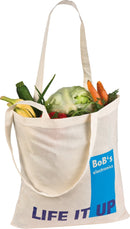 Bombažna vrečka - dolga roča, 140g/m²