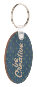 Obesek za ključe, les, ovalen