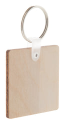 Obesek za ključe, les, kvadraten