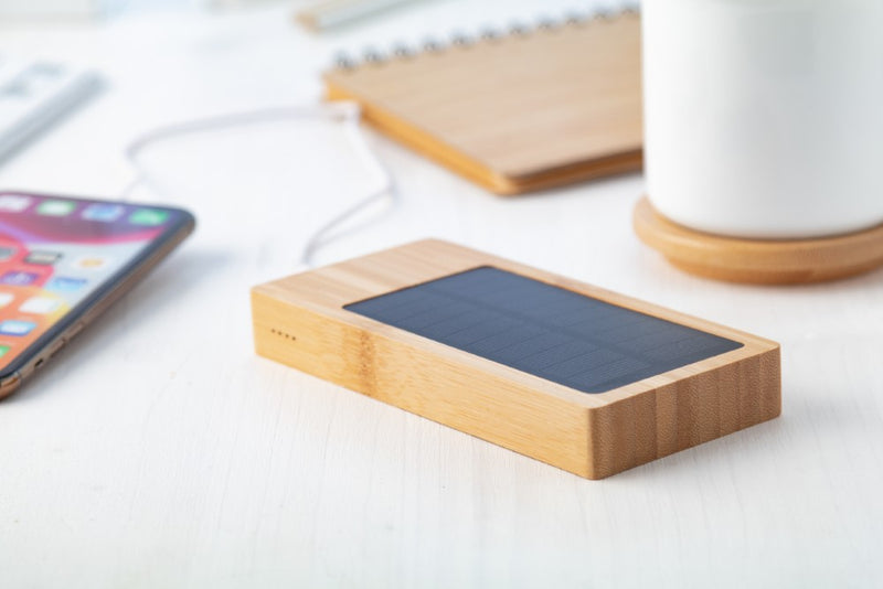 Solarni, bambus USB Power bank, 8000mAh