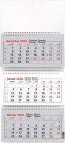 Tridelni koledar sivo-rdeč, špirala