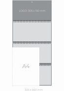 Tridelni koledar sivo-rdeč, špirala