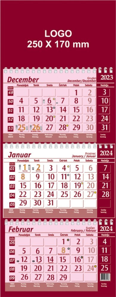 Tridelni koledar - špirala